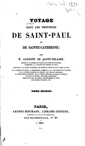 Voyage dans les provinces de Saint-Paul et de Sainte-Catherine