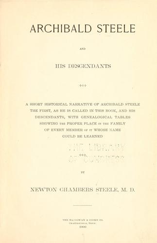 Archibald Steele and his descendants