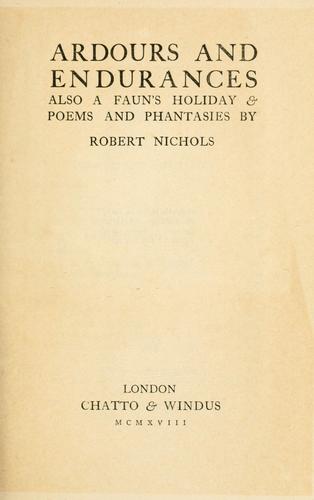 Ardours and endurances