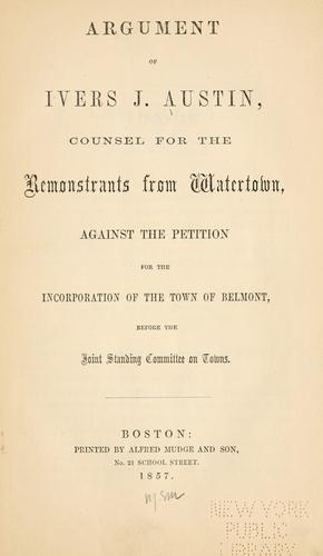 Argument of Ivers J. Austin