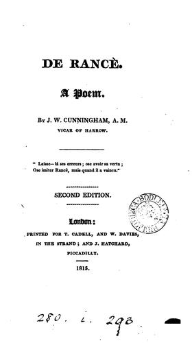 De Rancè, a poem