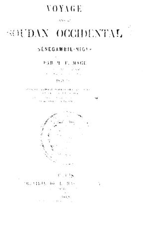 Voyage dans le Soudan occidental: &lt;(&gt;Sénégambie-Niger)