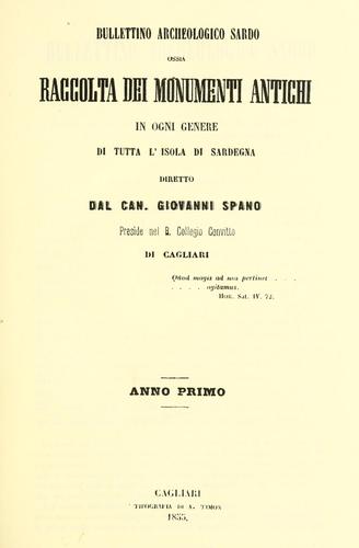 Bullettino archeologico sardo.
