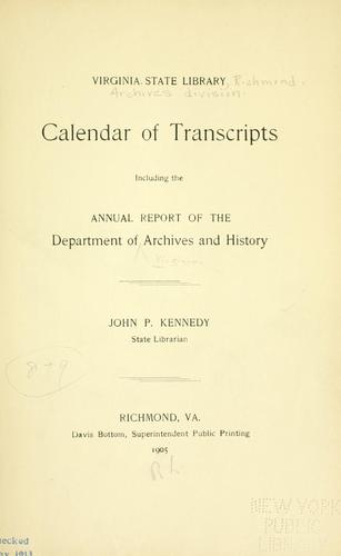Calendar of transcripts