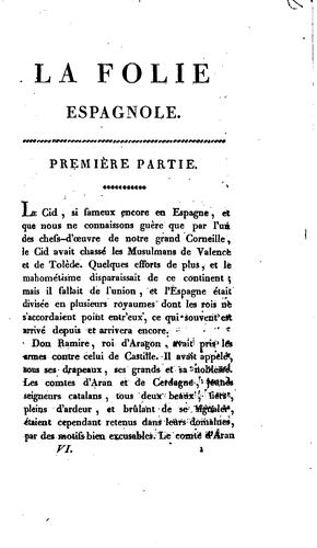 OEUVRES COMPLETES DE PIGAULT-LEBRUN TOME VI. LA FOLIE ESPAGNOLE