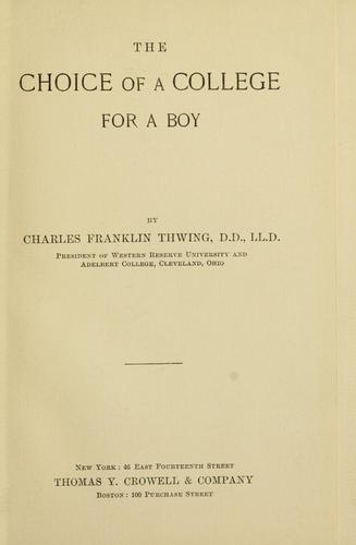 The choice of a college for a boy