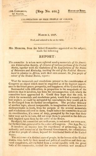 Colonization of free people of colour