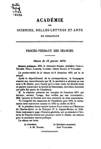 Procès-verbaux et mémoires