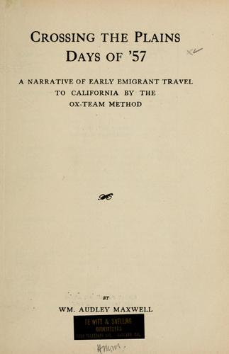 Crossing the plains, day of '57