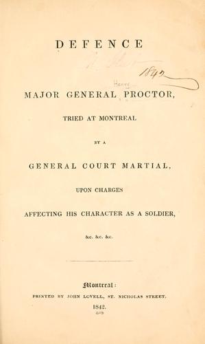 Defence of Major General Proctor