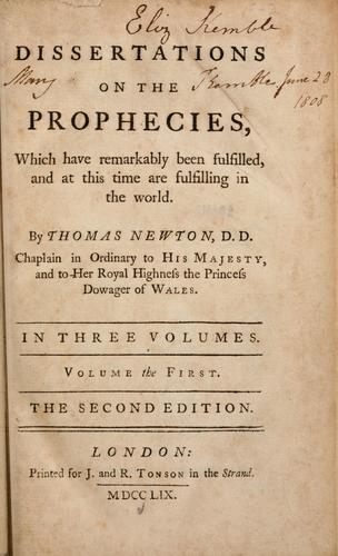 Dissertations on the prophecies