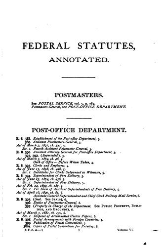 The Federal Statutes Annotated: Containing All the Laws of the United States ...