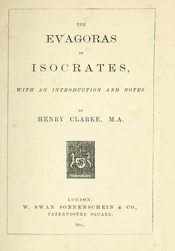 The Evagoras of Isocrates