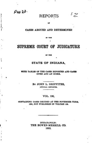 Reports of Cases Argued and Determined in the Supreme Court of Judicature of ...