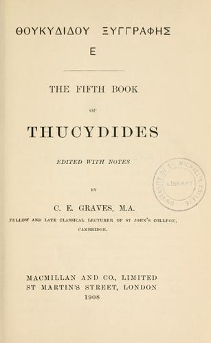 The fifth book of Thucydides