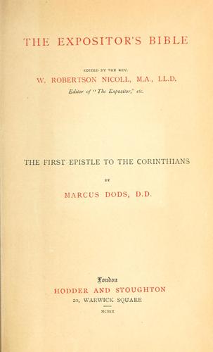 The first Epistle to the Corinthians.