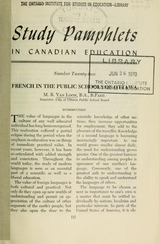 French in the public schools of Ottawa.