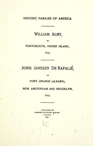 Historic families of America.