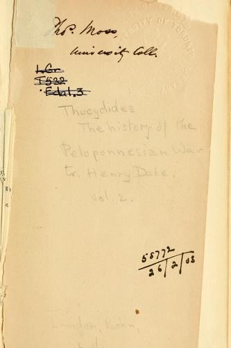 The history of the Peloponnesian War