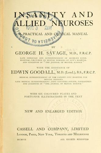 Insanity and allied neuroses