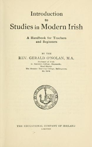Introduction to studies in modern Irish