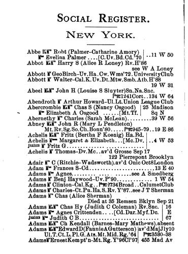 Social Register, New York