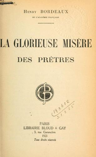 La glorieuse misère des pretres