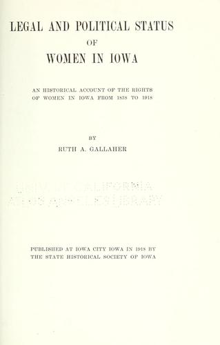 Legal and political status of women in Iowa
