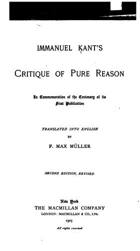 Immanuel Kant's Critique of Pure Reason