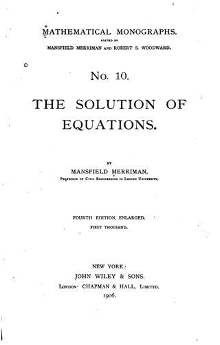 The Solution of Equations