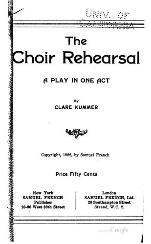 The Choir Rehearsal: A Play in One Act