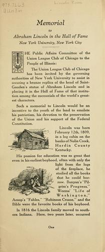 Memorial to Abraham Lincoln in the Hall of Fame New York University, New York City