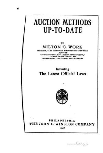 Auction Methods Up-to-date: Including the Latest Official Laws