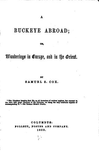 Buckeye Abroad, Or, Wanderings in Europe and in the Orient