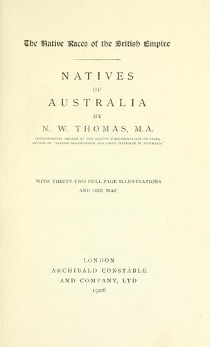 Natives of Australia.