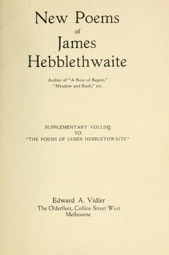 New poems of James Hebblethwaite