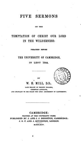 Five sermons on the temptation of Christ our lord in the wilderness