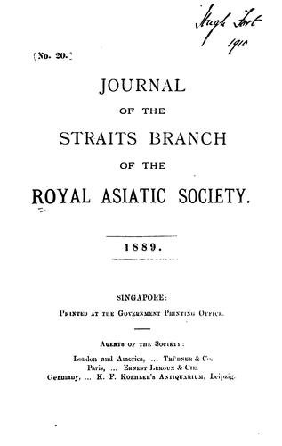 Journal of the Straits Branch of the Royal Asiatic Society