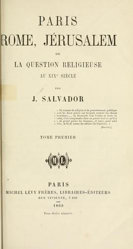 Paris, Rome, Jérusalem