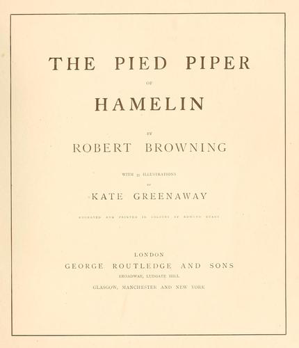 The pied piper of Hamelin