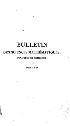 Bulletin des sciences mathématiques, physiques et chimiques