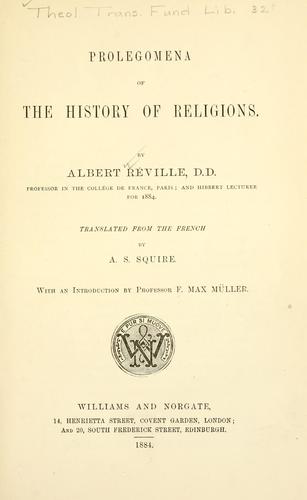 Prolegomena of the history of religions