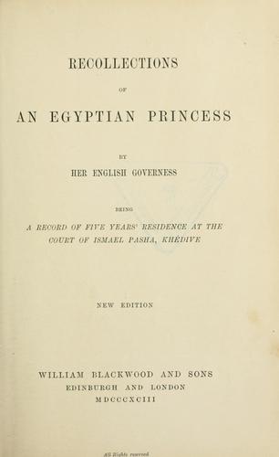 Recollections of an Egyptian princess