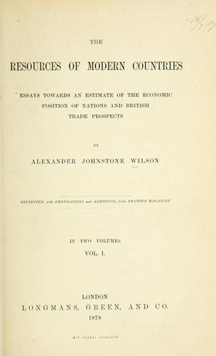 The resources of modern countries