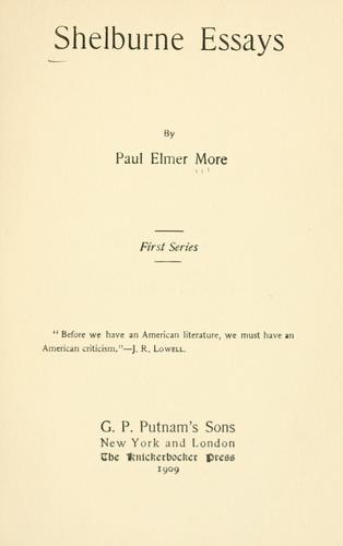 Shelburne essays, first series