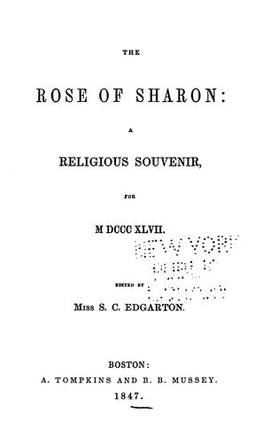The Rose of Sharon: A Religious Souvenir