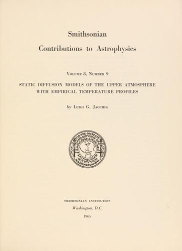 Static diffusion models of the upper atmosphere with empirical temperature profiles.