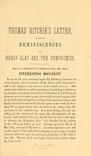 Thomas Ritchie's letter