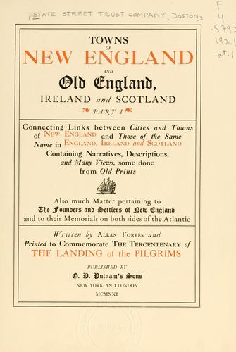 Towns of New England and old England, Ireland and Scotland