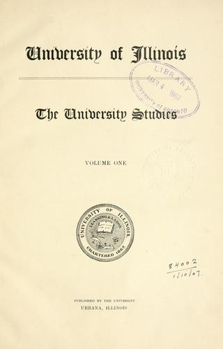 University studies [miscellaneous series]